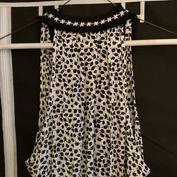 Poupette St Barth Beline Tank Dress/Coverup in Black & White print. Size Medium. - Picture 6 of 7